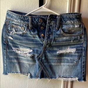 American Eagle Distressed Denim Skirt